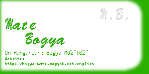 mate bogya business card
